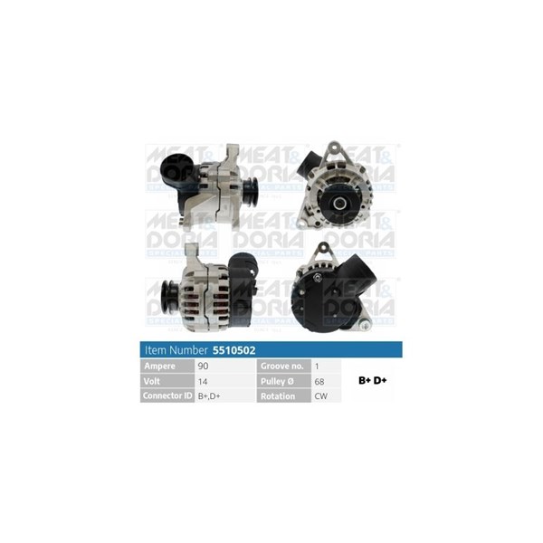 Generator 14V 90A Meat & doria 5510502 MEAT & DORIA