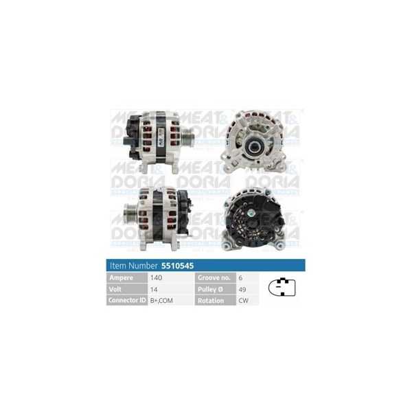 Generator 14V 140A Meat & doria 5510545 MEAT & DORIA