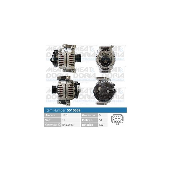 Generator 14V 120A Meat & doria 5510559 MEAT & DORIA
