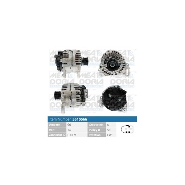 Generator 14V 90A Meat & doria 5510566 MEAT & DORIA