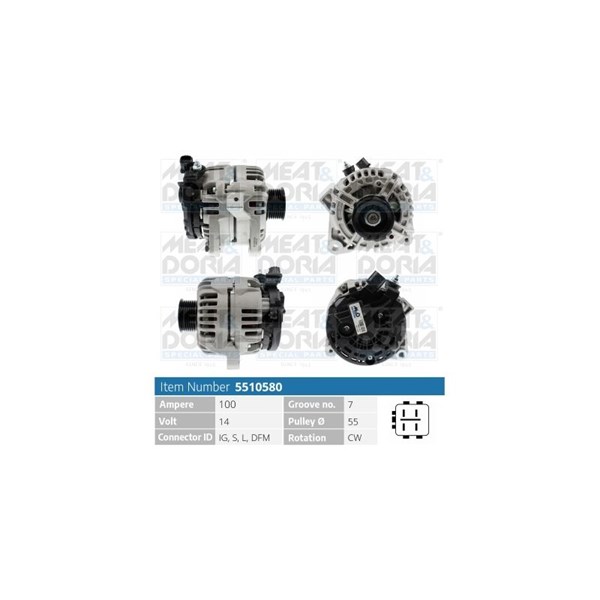 Generator 14V 100A Meat & doria 5510580 MEAT & DORIA