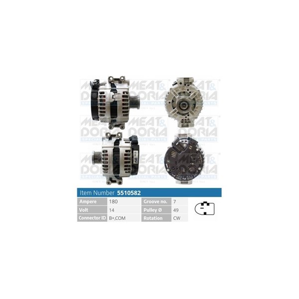 Generator 14V 180A Meat & doria 5510582 MEAT & DORIA