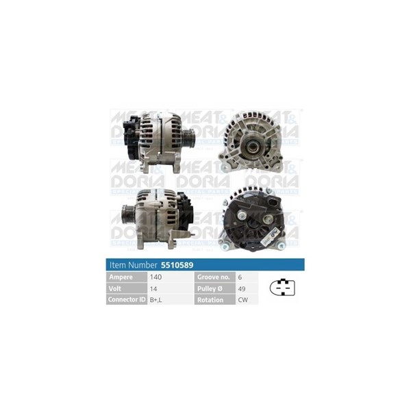 Generator 14V 140A Meat & doria 5510589 MEAT & DORIA