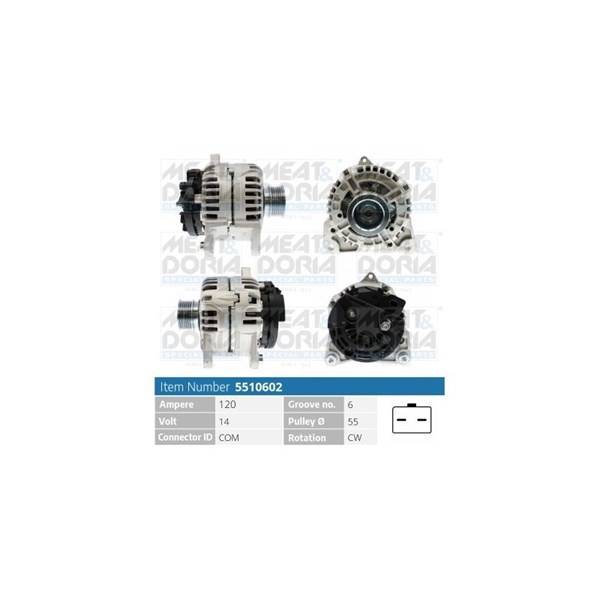 Generator 14V 120A Meat & doria 5510602 MEAT & DORIA