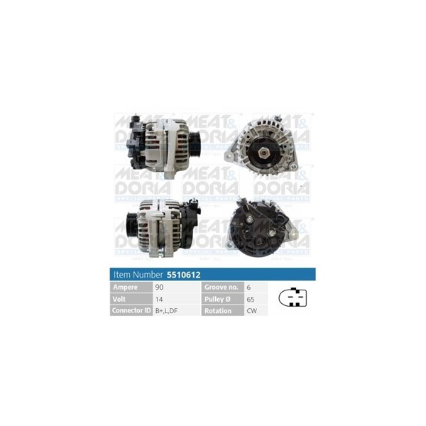 Generator 14V 90A Meat & doria 5510612 MEAT & DORIA