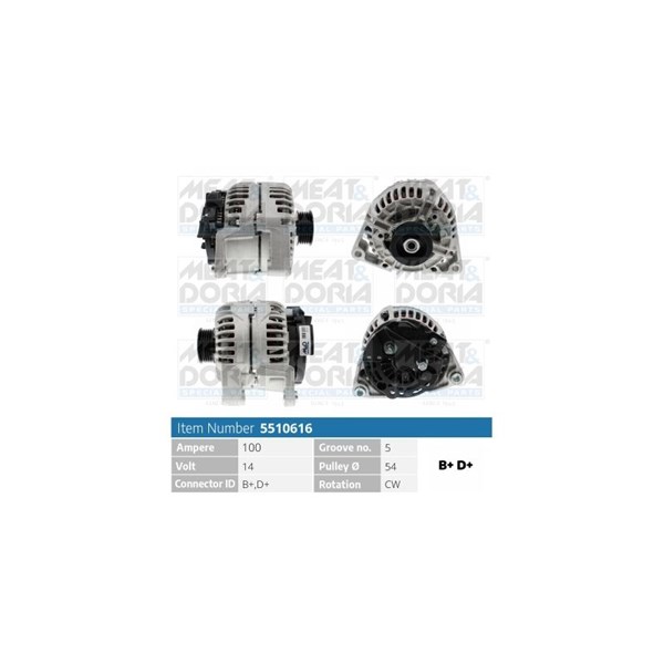 Generator 14V 100A Meat & doria 5510616 MEAT & DORIA