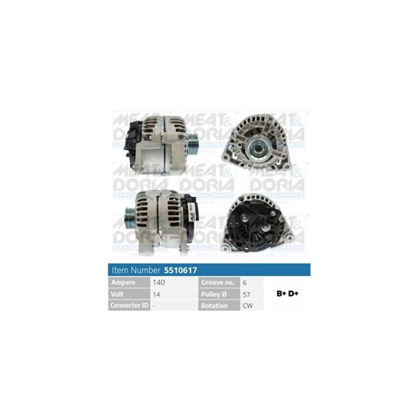 Generator 14V 140A Meat & doria 5510617 MEAT & DORIA