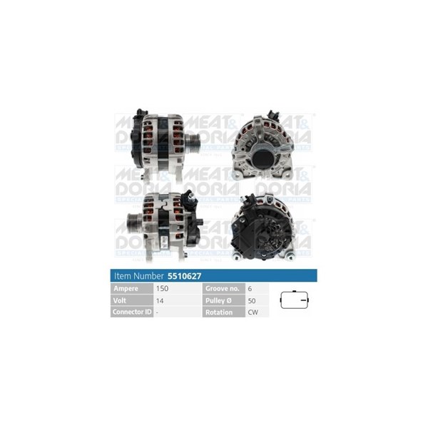 Generator 14V 150A Meat & doria 5510627 MEAT & DORIA