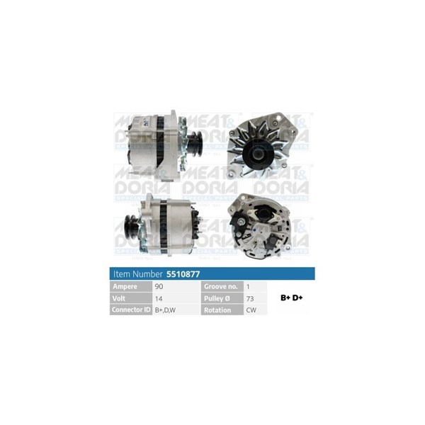 Generator 14V 90A Meat & doria 5510877 MEAT & DORIA