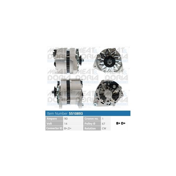 Generator 14V 90A Meat & doria 5510893 MEAT & DORIA