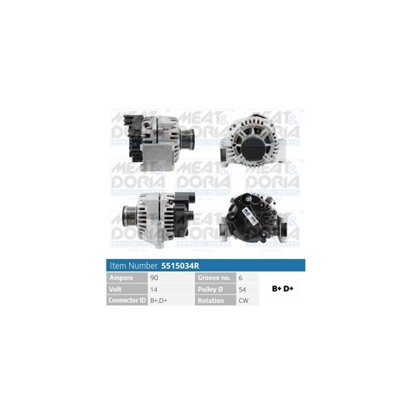Generator 14V 90A Meat & doria 5515034R MEAT & DORIA