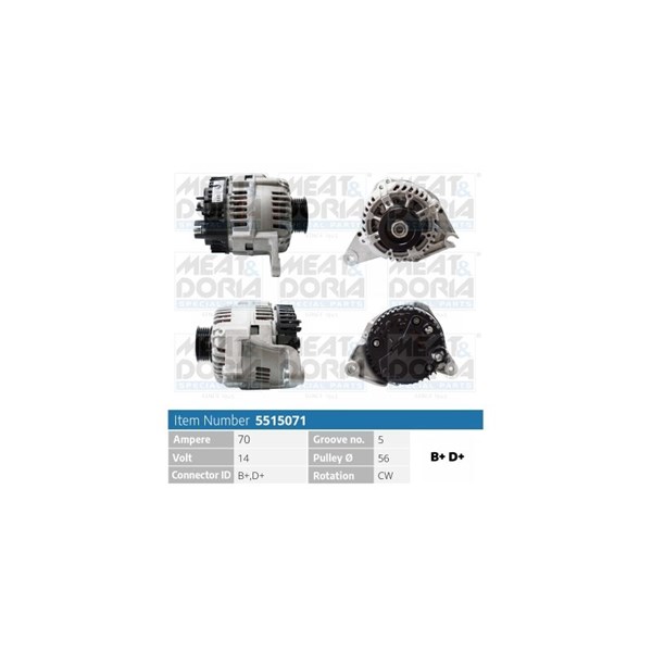 Generator 14V 70A Meat & doria 5515071 MEAT & DORIA
