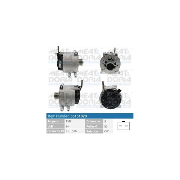 Generator 14V 150A Meat & doria 55151070 MEAT & DORIA