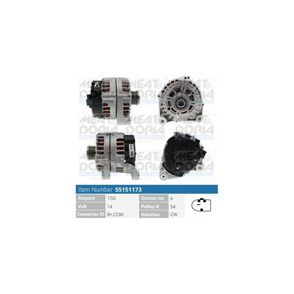 Generator 14V 150A Meat & doria 55151173 MEAT & DORIA