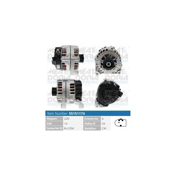 Generator 14V 220A Meat & doria 55151174 MEAT & DORIA