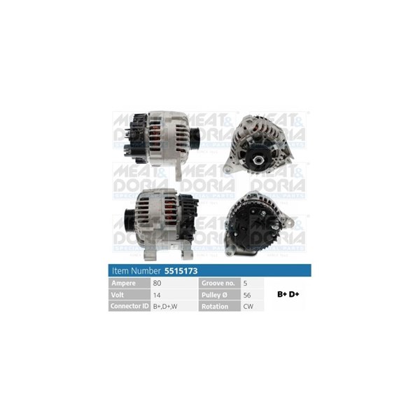 Generator 14V 80A Meat & doria 5515173 MEAT & DORIA