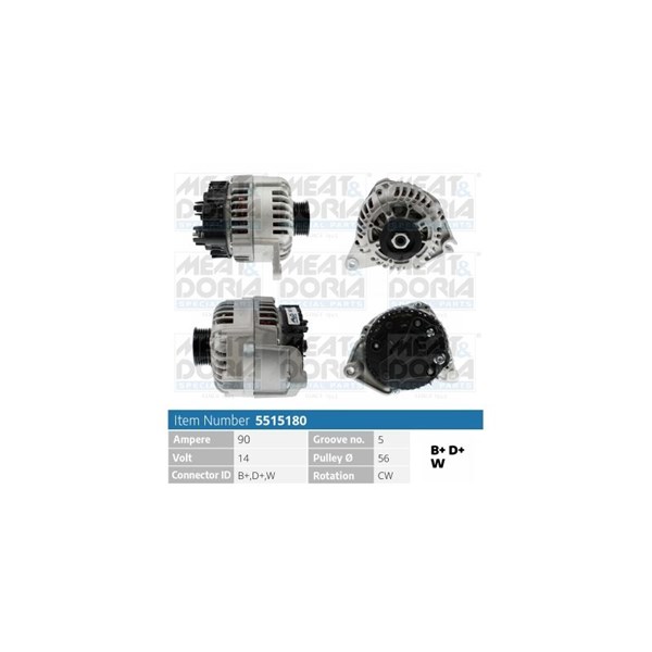 Generator 14V 90A Meat & doria 5515180 MEAT & DORIA
