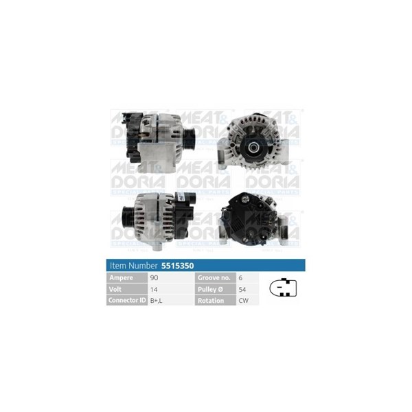 Generator 14V 90A Meat & doria 5515350 MEAT & DORIA