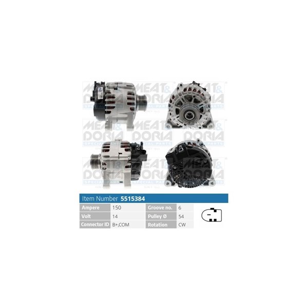Generator 14V 150A Meat & doria 5515384 MEAT & DORIA