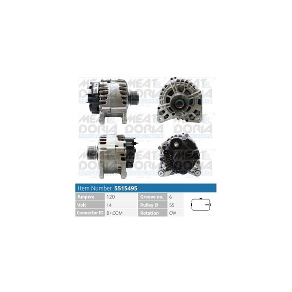 Generator 14V 120A Meat & doria 5515495 MEAT & DORIA