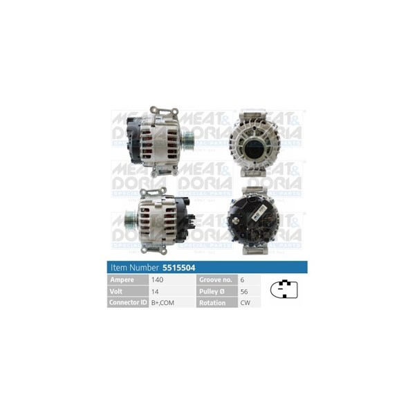 Generator 14V 140A Meat & doria 5515504 MEAT & DORIA