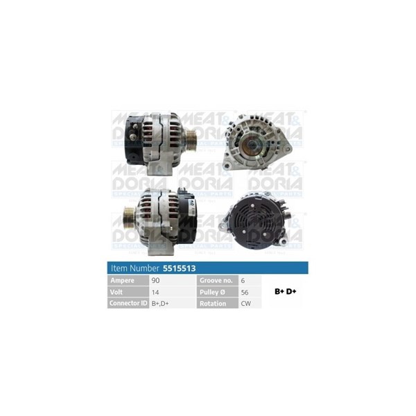 Generator 14V 90A Meat & doria 5515513 MEAT & DORIA