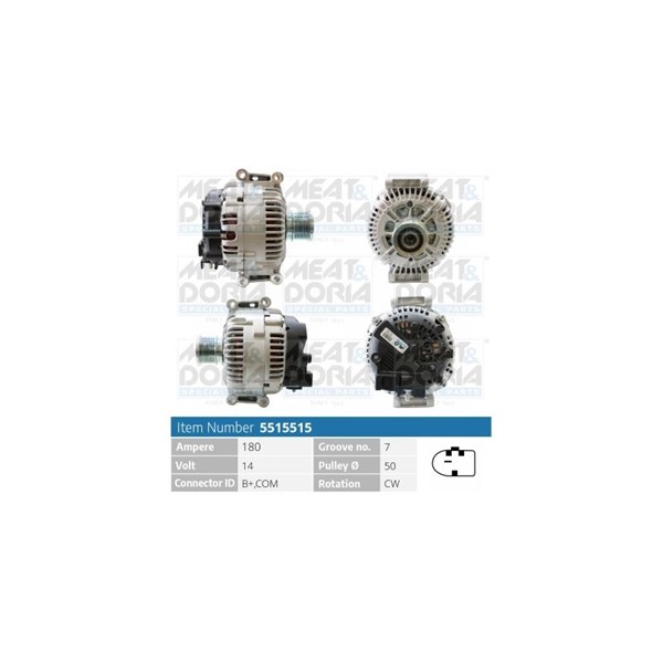 Generator 14V 180A Meat & doria 5515515 MEAT & DORIA