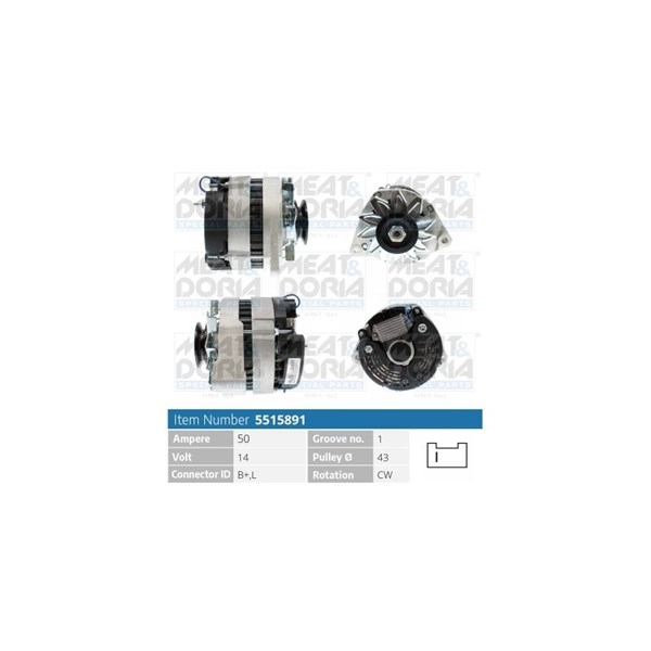 Generator 14V 50A Meat & doria 5515891 MEAT & DORIA