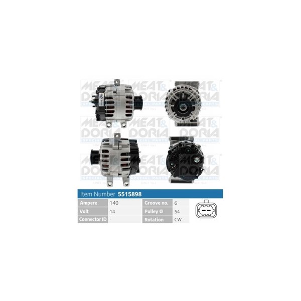 Generator 14V 140A Meat & doria 5515898 MEAT & DORIA