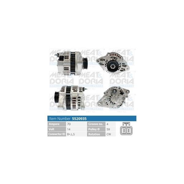 Generator 14V 70A Meat & doria 5520935 MEAT & DORIA