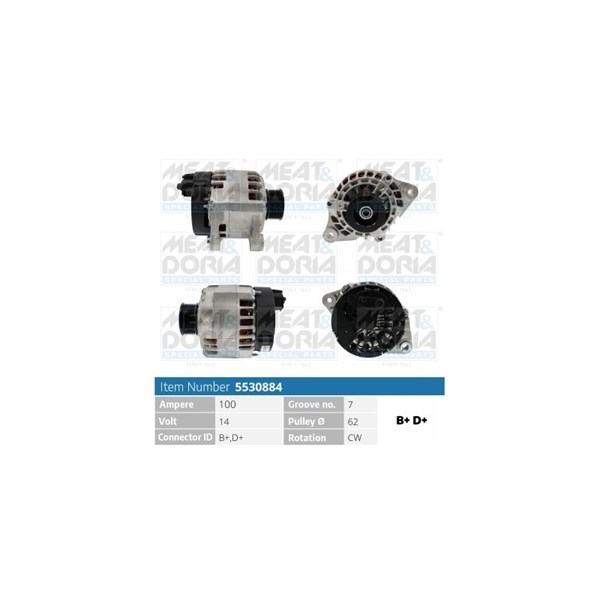 Generator 14V 100A Meat & doria 5530884 MEAT & DORIA