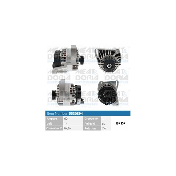 Generator 14V 60A Meat & doria 5530894 MEAT & DORIA