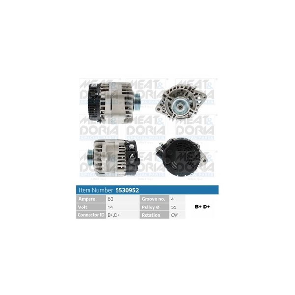 Generator 14V 60A Meat & doria 5530952 MEAT & DORIA