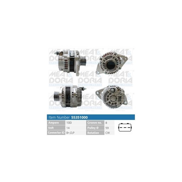 Generator 14V 100A Meat & doria 55351000 MEAT & DORIA