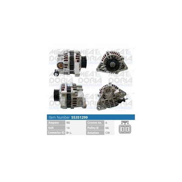 Generator 14V 90A Meat & doria 55351299 MEAT & DORIA
