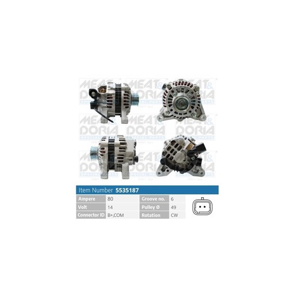 Generator 14V 80A Meat & doria 5535187 MEAT & DORIA