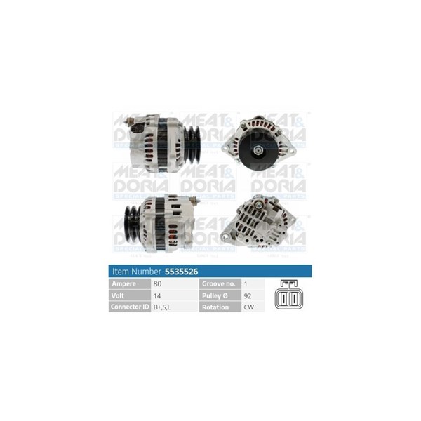Generator 14V 80A Meat & doria 5535526 MEAT & DORIA
