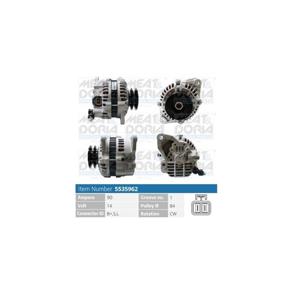 Generator 14V 90A Meat & doria 5535962 MEAT & DORIA