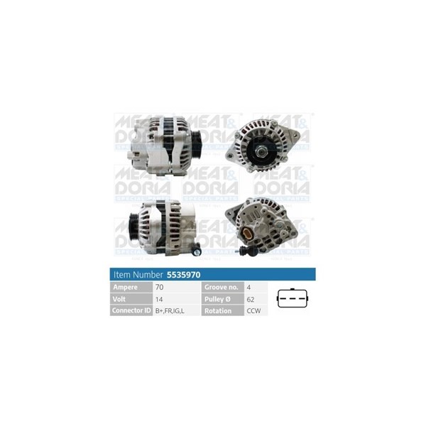 Generator 14V 70A Meat & doria 5535970 MEAT & DORIA