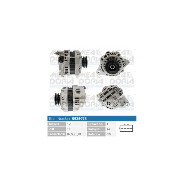 Generator 14V 120A Meat & doria 5535976 MEAT & DORIA