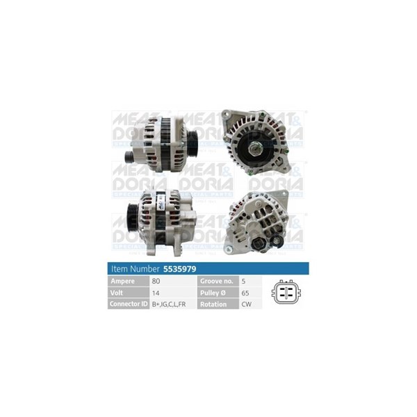 Generator 14V 80A Meat & doria 5535979 MEAT & DORIA