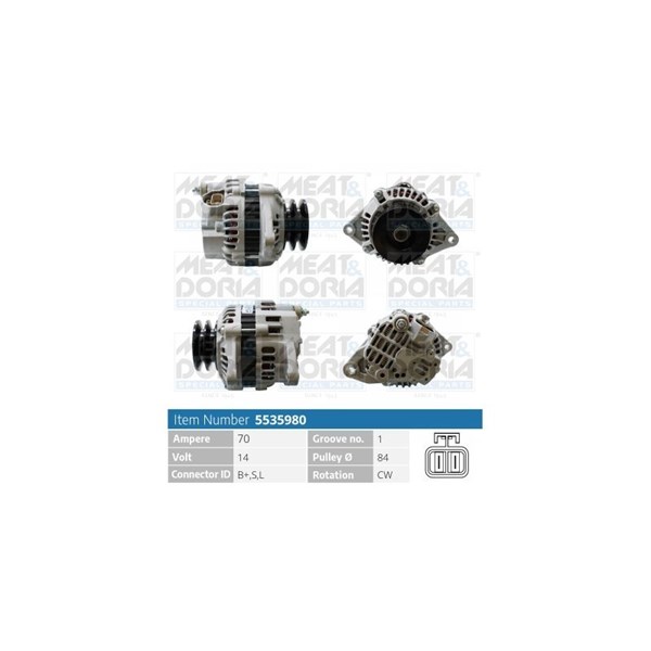 Generator 14V 70A Meat & doria 5535980 MEAT & DORIA