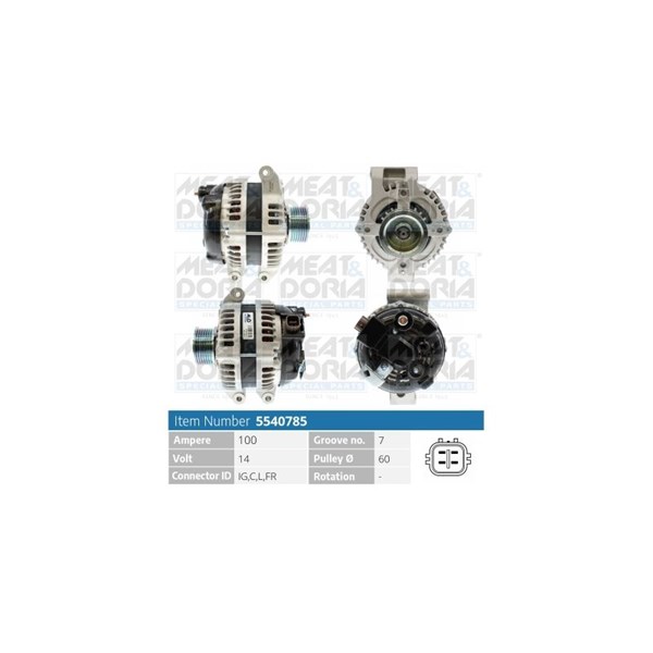Generator 14V 100A Meat & doria 5540785 MEAT & DORIA