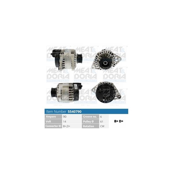 Generator 14V 90A Meat & doria 5540790 MEAT & DORIA