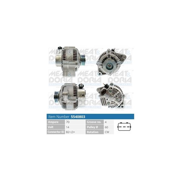 Generator 14V 70A Meat & doria 5540803 MEAT & DORIA