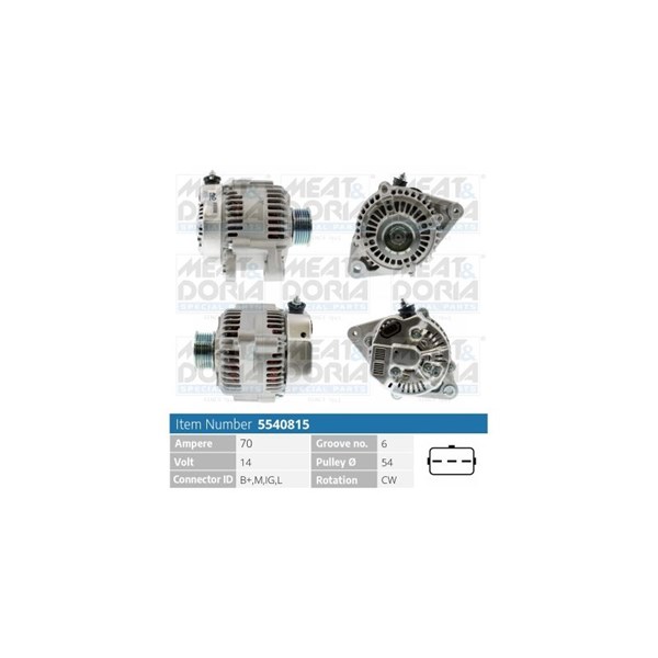 Generator 14V 70A Meat & doria 5540815 MEAT & DORIA