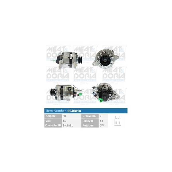 Generator 14V 60A Meat & doria 5540818 MEAT & DORIA