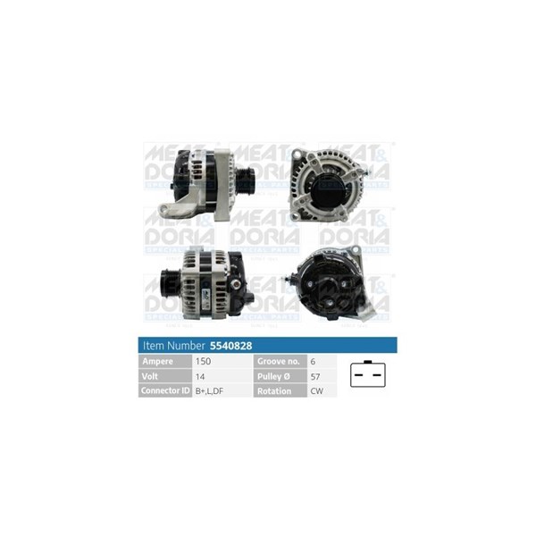 Generator 14V 150A Meat & doria 5540828 MEAT & DORIA