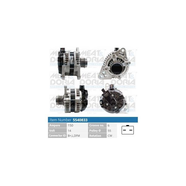 Generator 14V 150A Meat & doria 5540833 MEAT & DORIA