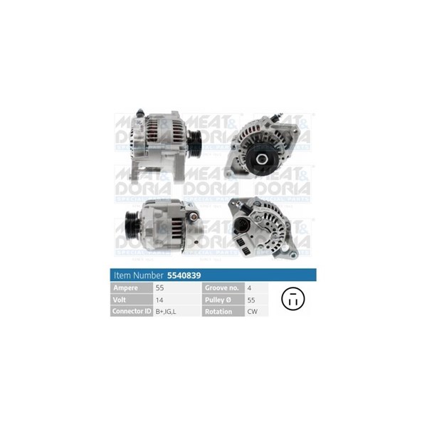 Generator 14V 55A Meat & doria 5540839 MEAT & DORIA